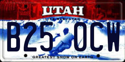 UT license plate B250CW