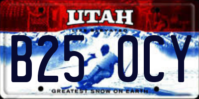 UT license plate B250CY