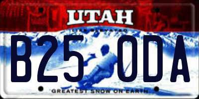 UT license plate B250DA