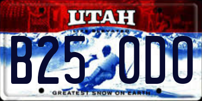 UT license plate B250DO