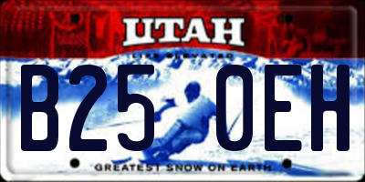 UT license plate B250EH