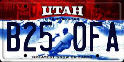 UT license plate B250FA