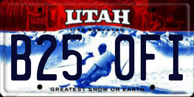 UT license plate B250FI