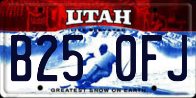 UT license plate B250FJ