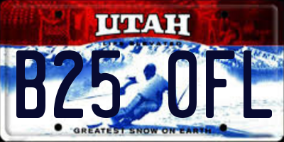 UT license plate B250FL