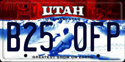 UT license plate B250FP