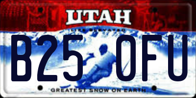 UT license plate B250FU