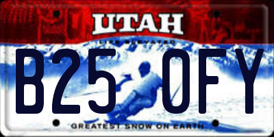 UT license plate B250FY