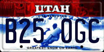 UT license plate B250GC