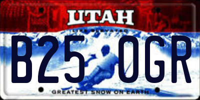 UT license plate B250GR