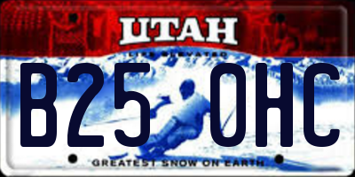 UT license plate B250HC