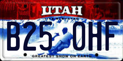 UT license plate B250HF