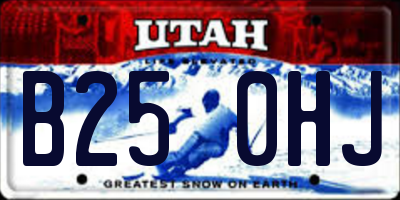 UT license plate B250HJ