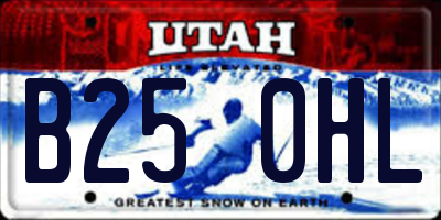 UT license plate B250HL
