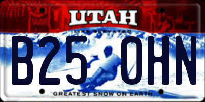 UT license plate B250HN
