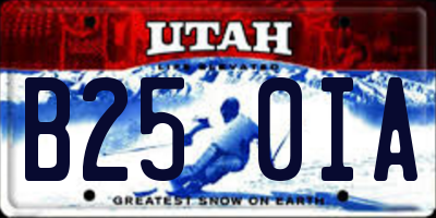 UT license plate B250IA