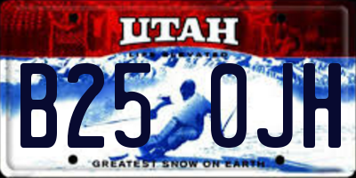 UT license plate B250JH