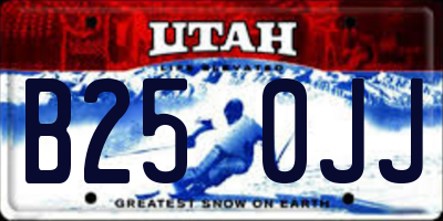 UT license plate B250JJ