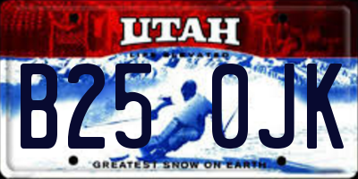 UT license plate B250JK