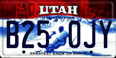 UT license plate B250JY