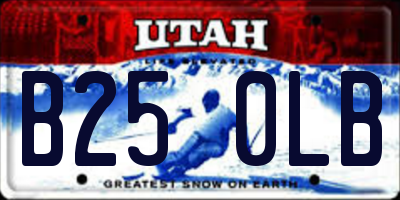 UT license plate B250LB