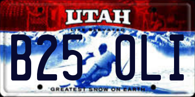 UT license plate B250LI