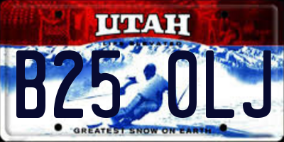 UT license plate B250LJ