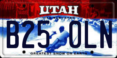 UT license plate B250LN