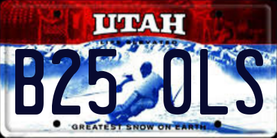 UT license plate B250LS