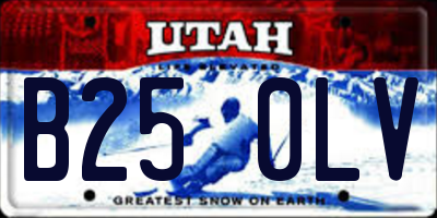 UT license plate B250LV