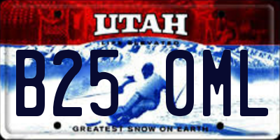 UT license plate B250ML