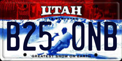 UT license plate B250NB