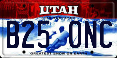 UT license plate B250NC