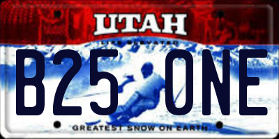 UT license plate B250NE