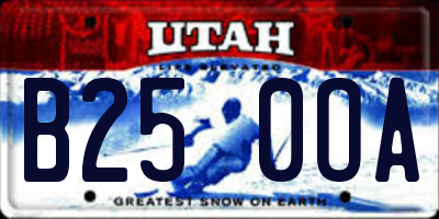 UT license plate B250OA