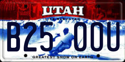 UT license plate B250OU