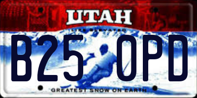 UT license plate B250PD