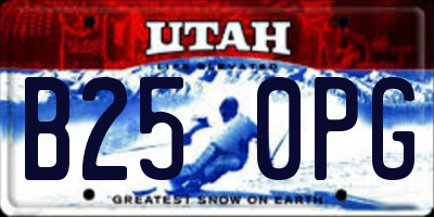 UT license plate B250PG