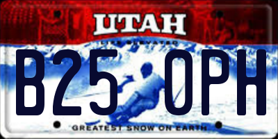 UT license plate B250PH