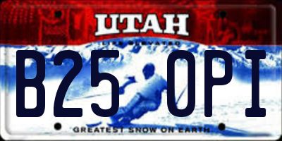 UT license plate B250PI