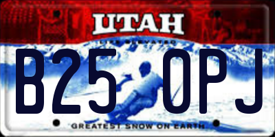 UT license plate B250PJ