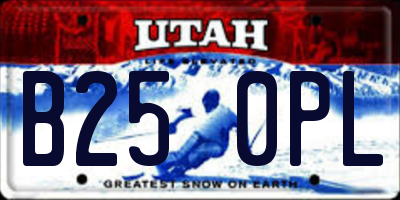 UT license plate B250PL