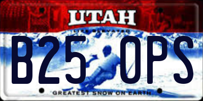 UT license plate B250PS
