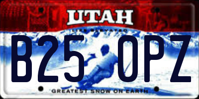 UT license plate B250PZ