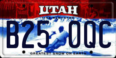UT license plate B250QC