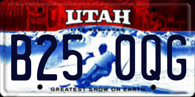 UT license plate B250QG