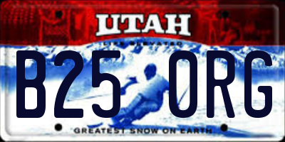 UT license plate B250RG