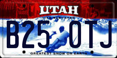 UT license plate B250TJ