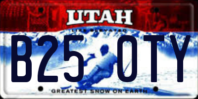 UT license plate B250TY