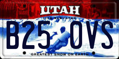 UT license plate B250VS